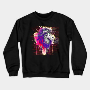 Lion Head Artwork Crewneck Sweatshirt